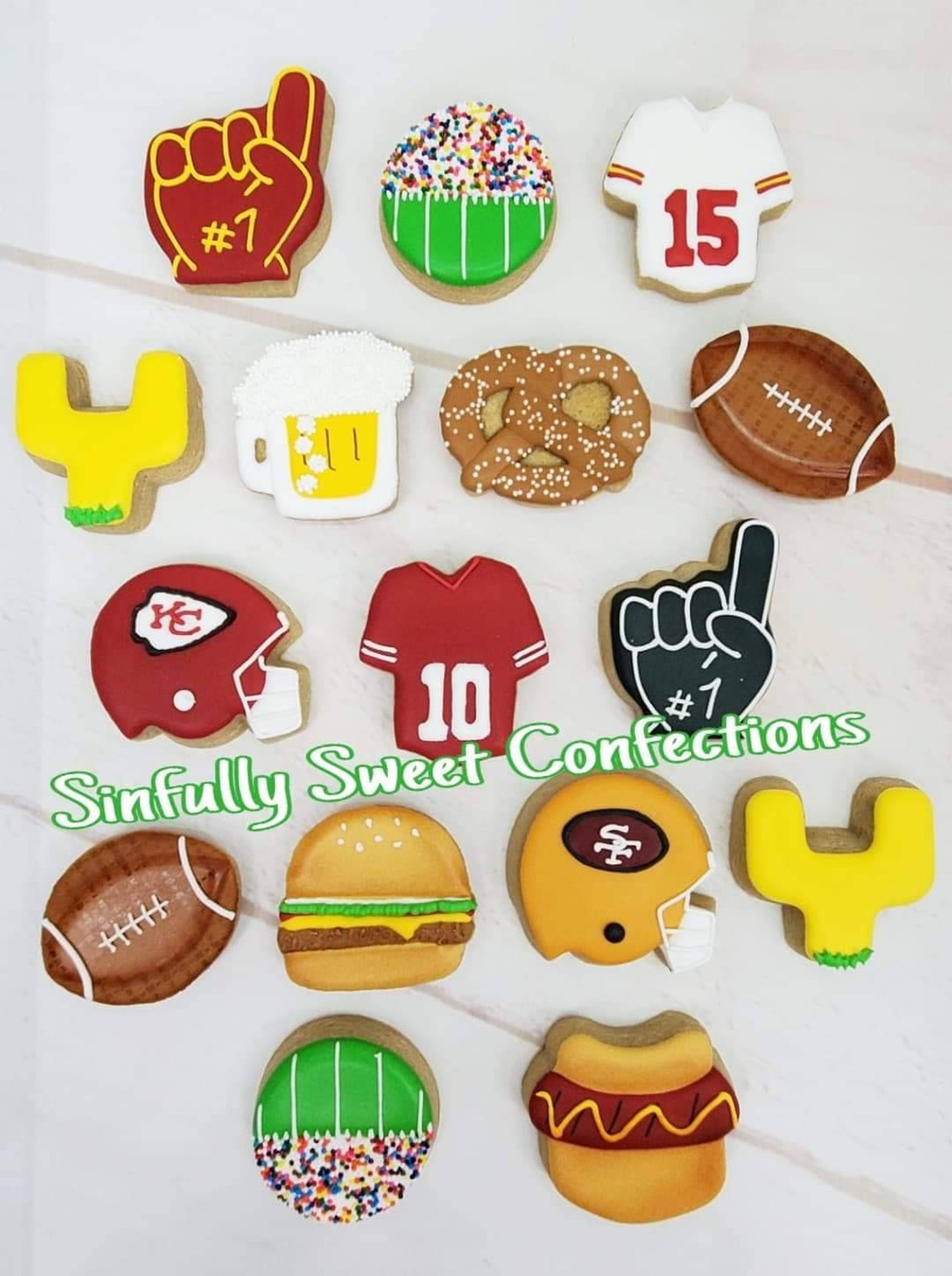NFL Custom Cookies / Football Decorated Sugar Cookies / Custom Etsy