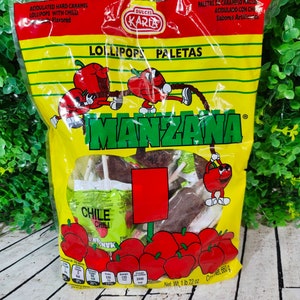 Manzana Paletas Mexican Candy | Dulces Mexicanos | Chille Candy | Mixed Candy | Dulces | Dulces Enchilados | Spicy Candy