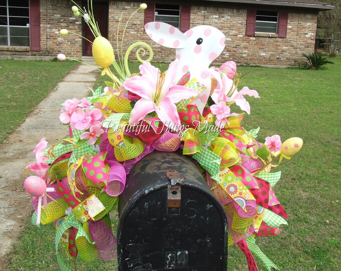 Large Easter Mailbox Topper, Easter Mailbox Swag, Easter Mailbox Decoration Etsy