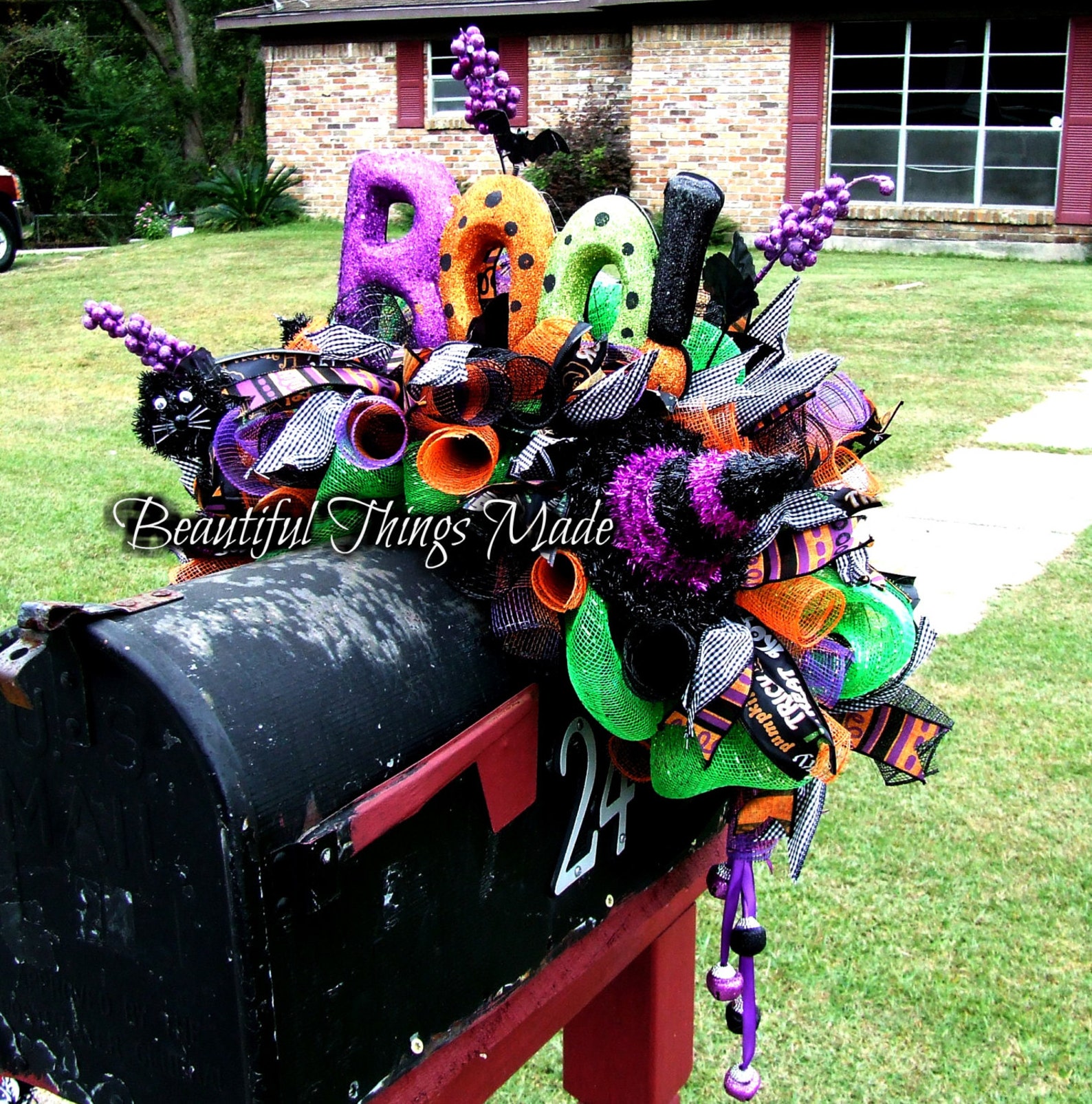 Halloween Mailbox Swag Mailbox topper mailbox decoration Etsy
