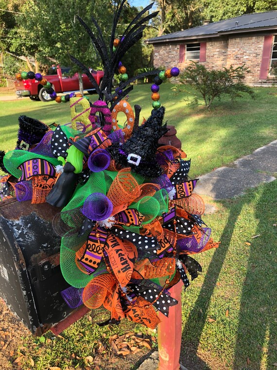 Halloween Mailbox Swag Mailbox Topper Mailbox Decoration Etsy