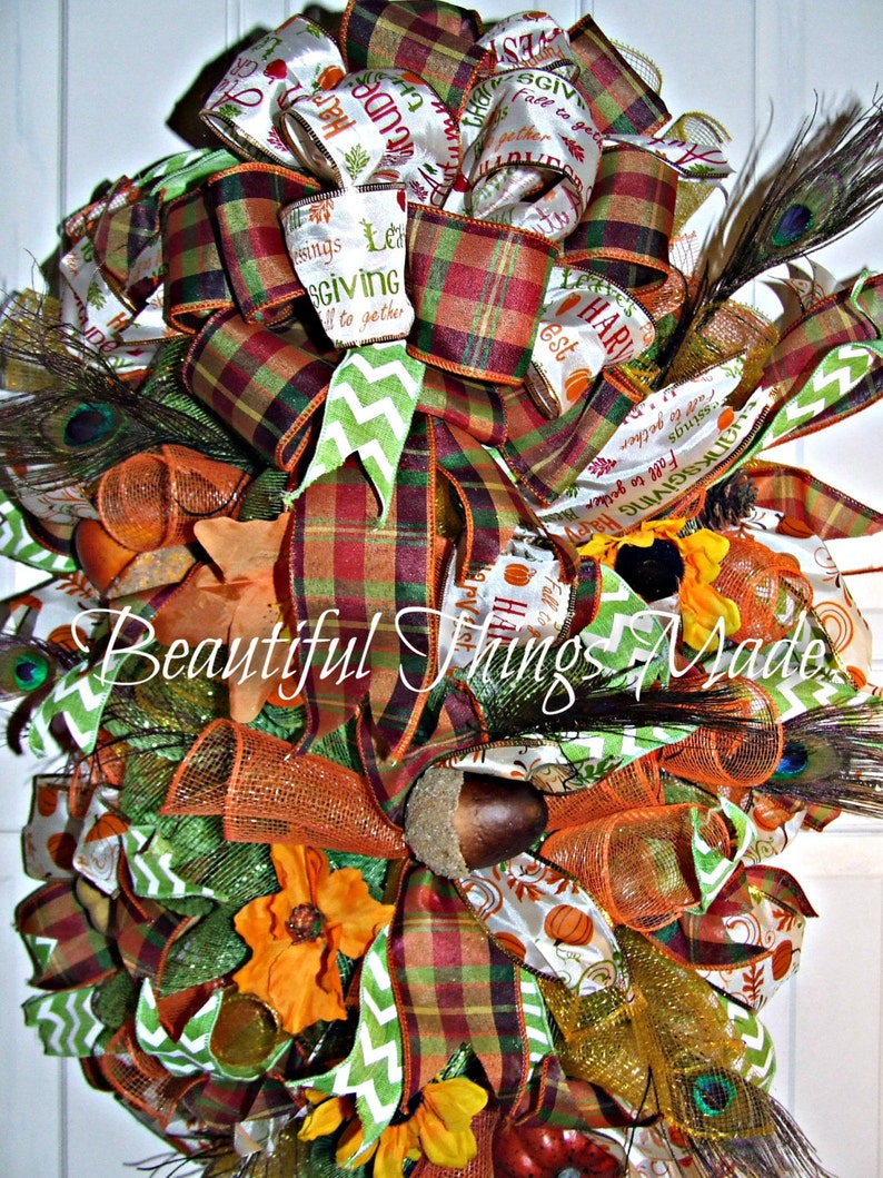 Fall Door Hanger Deco Mesh Wreath Wreath Fall Decor Custom Fall Swag custom Ready to ship hand made swag Front Door Swag Hanger