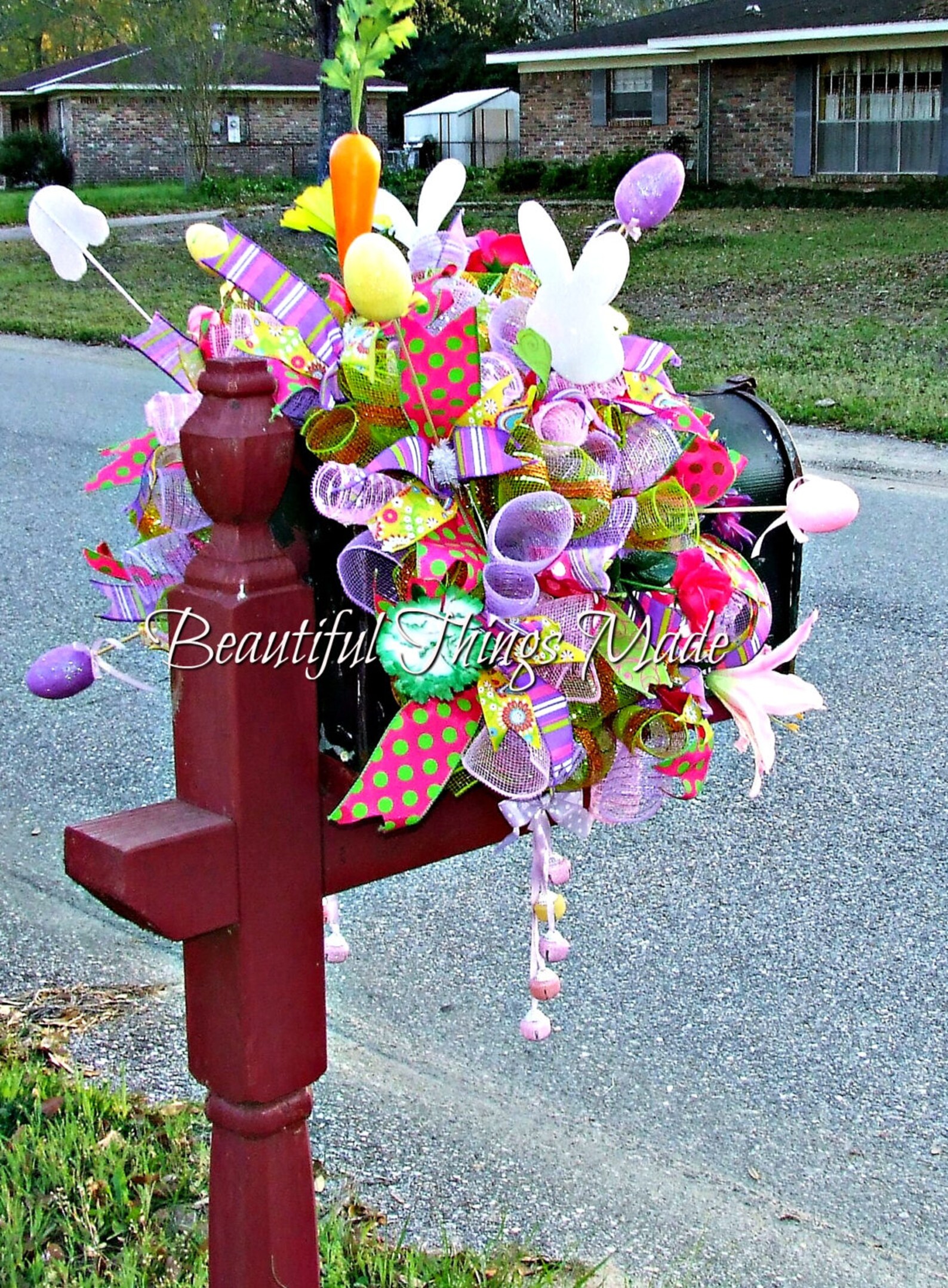 Large Easter Mailbox Topper Easter Mailbox Swag Easter Etsy