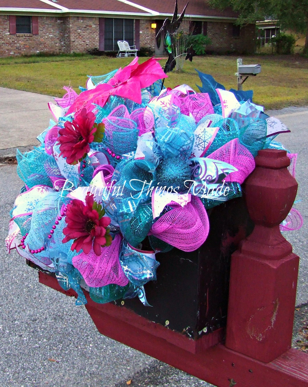 Mailbox Swag Gender Reveal Decor Mailbox Swag Artificial Etsy