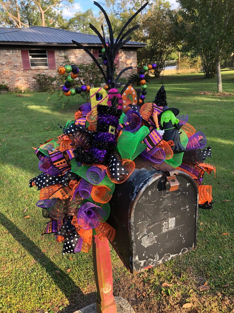 Halloween Mailbox Swag Mailbox Topper Mailbox Decoration Etsy
