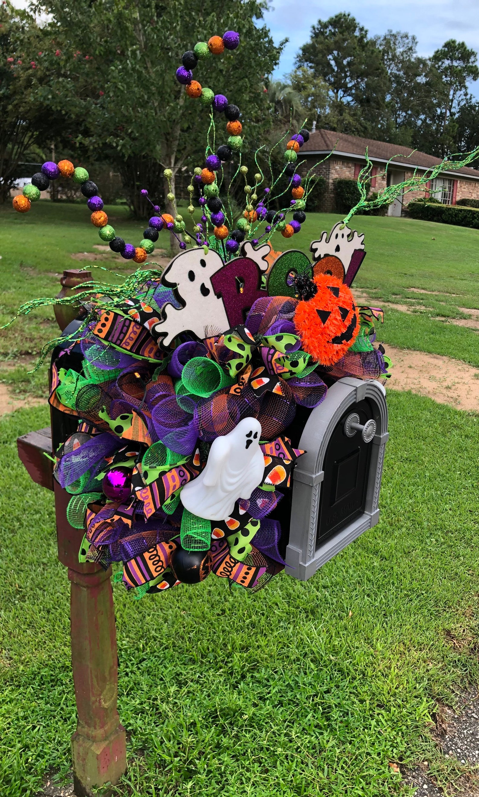 Halloween Mailbox topper Mailbox swag mailbox decoration Etsy