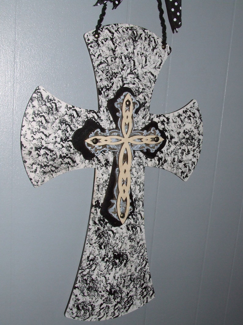 Large Decorative Wall Crosses Wooden and Metal Crosses Etsy
