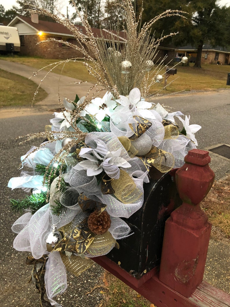 35 Inches Christmas Mailbox Swag Artificial Candy Green