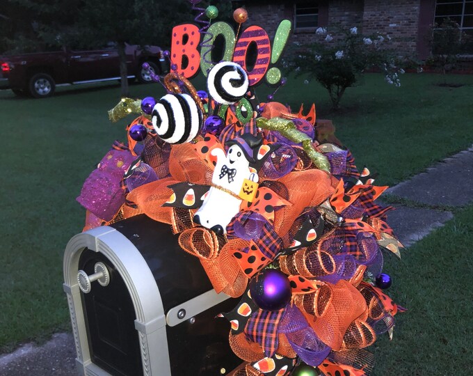 Halloween Mailbox Swag Mailbox Topper Mailbox Decoration Etsy
