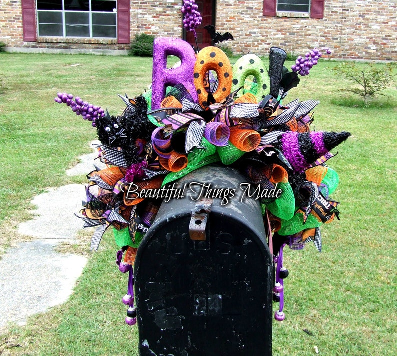 Halloween Mailbox Swag Mailbox topper mailbox decoration