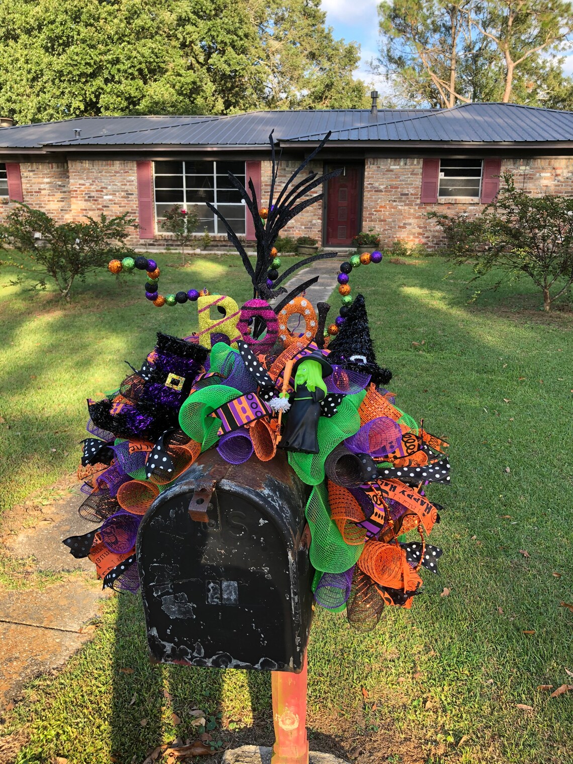 Halloween Mailbox Swag Mailbox Topper Mailbox Decoration Etsy