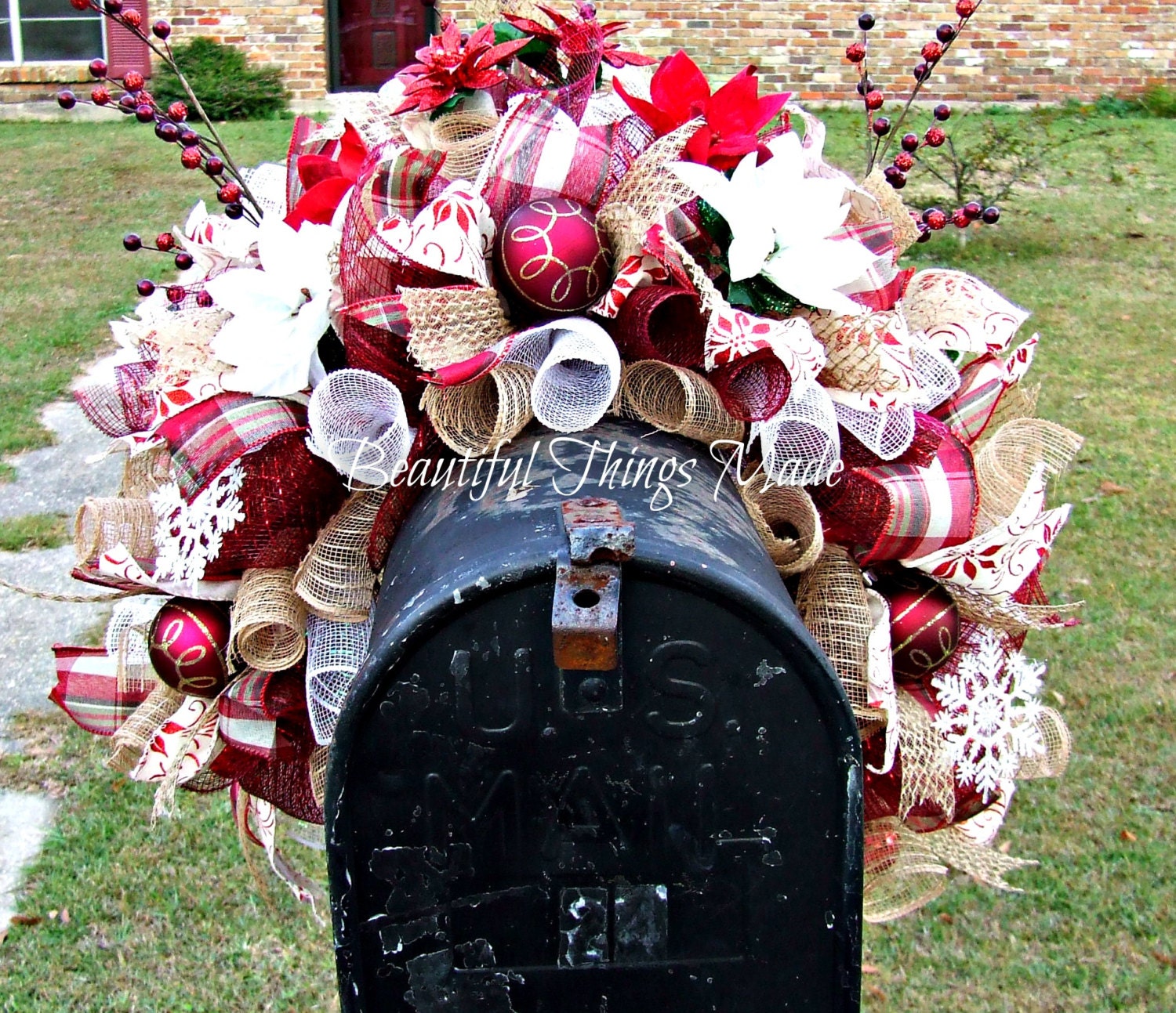 Mailbox Swag Mailbox Swag Artificial mailbox topper Deco Etsy