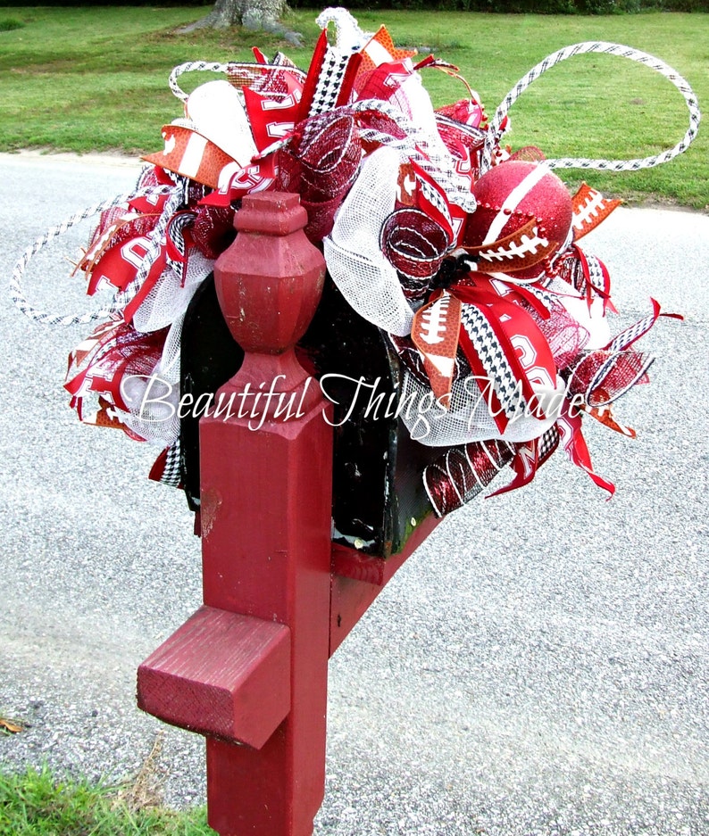 Alabama Mailbox Swag Crimson tide Bama deco mesh Football Etsy