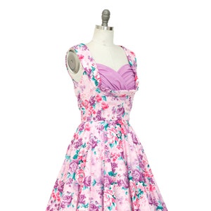 Plus Size Lilac Floral Dress Vintage Dress Purple Dress Bridesmaid Dress Retro Dress 50s Party Dress Pinup Dress Prom Dress Swing Dress
