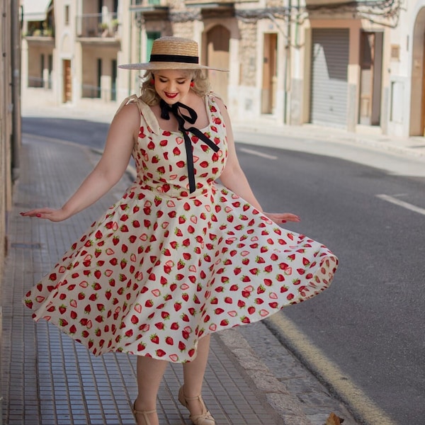 Strawberry dress Skylar dress Vintage Dress Pin up Dress 50s Dress Bridesmaid Dress Party Dress Prom Dress Plus Size