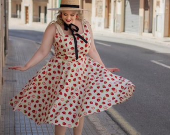 Strawberry dress Skylar dress Vintage Dress Pin up Dress 50s Dress Bridesmaid Dress Party Dress Prom Dress Plus Size