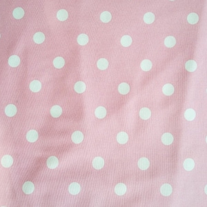 Pink White Polka Dot Fabric 100% Cotton Fabric for CUSTOM ORDER or by the YARD - Floral Fabric Polka Dot Fabric Gingham Fabric Mask Fabric