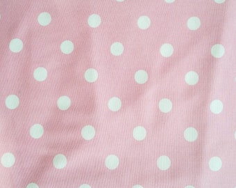 Pink White Polka Dot Fabric 100% Cotton Fabric for CUSTOM ORDER or by the YARD - Floral Fabric Polka Dot Fabric Gingham Fabric Mask Fabric