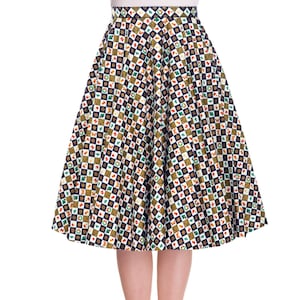 Christmas Skirt Circle Skirt with Pockets Holiday Skirt Festive Skirt Midi Skirt Vintage Skirt Swing Skirt Retro Skirt Pin Up Party Skirt