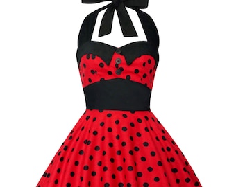 Red Polka Dot Dress Mickey Minnie Mouse Dress Disney Dress Vintage Dress 50s Pin Up Dress Retro Dress Rockabilly Dress Swing Plus Size Dress