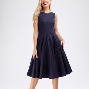 Plus Size Navy Dress Vintage Dress Formal Dress Evening Dress Cocktail Dress PinUp Dress 50s Dress Retro Dress Rockabilly Dress