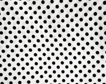 Black White Polka Dot Fabric 100% Cotton Fabric for CUSTOM ORDER or by the YARD - Floral Fabric Polka Dot Fabric Gingham Fabric Mask Fabric