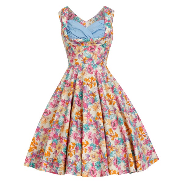 Plus Size Dress Floral Dress Floral Vintage Dress Floral Summer Dress Rockabilly Dress Pin Up Dress 50s Party Dress Retro Dress Swing Dress