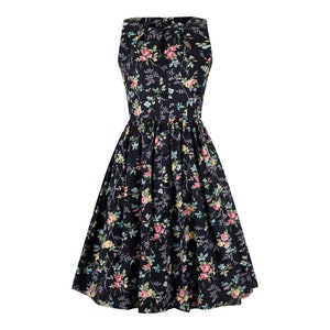 Vintage Dress Floral Dress Keyhole Dress Black Flower Dress - Etsy