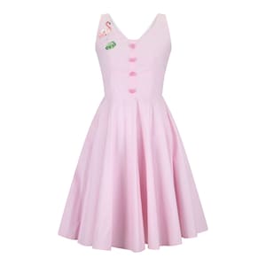 Pink Flamingo Dress Pink Dress Pinup Dress Retro Dress Spring Dress Women Vintage Dress Summer Dress 50s Dress Prom Dress 70s Midi Dress