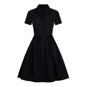 Black Dress 50s Dress Vintage Dress Funeral Dress Solid Dress Goth Midi Dress Black Women Summer Dress Retro Dress Pin up Dress Swing Dress