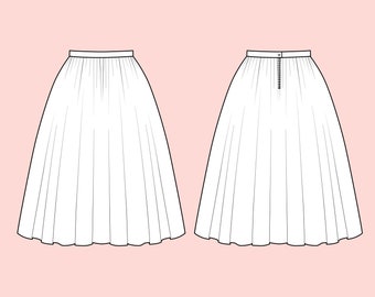 Custom Full Gathered Cotton Skirt with Pockets, Made to Order