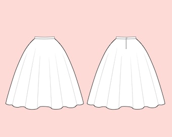 Custom Cotton Full Circle Skirt with Pockets, Made to Order