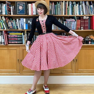Red Gingham Dress Red Checkered Dress Summer Dress Red Vintage Dress Retro Dress Rockabilly Dress 50s Pinup Dress Swing Party Dress Sundress