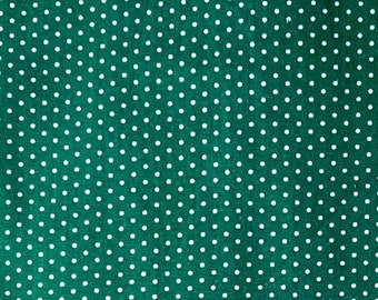 Green Polka Dot Fabric 100% Cotton Fabric for CUSTOM ORDER or by the YARD - Floral Fabric Polka Dot Fabric Gingham Fabric Face Mask Fabric
