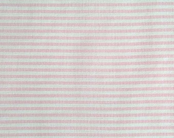 Pink Stripe Fabric 100% Cotton Fabric for CUSTOM ORDER or by the YARD - Floral Fabric Polka Dot Fabric Pink White Fabric Face Mask Fabric