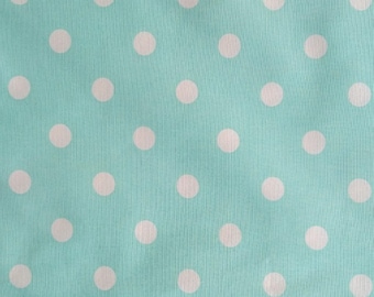 Mint Polka Dot Cotton Fabric – Custom Order, By The Yard