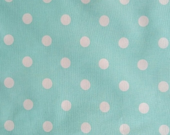 Mint Polka Dot Fabric 100% Cotton Fabric for CUSTOM ORDER or by the YARD - Floral Fabric Polka Dot Fabric Gingham Fabric Face Mask Fabric