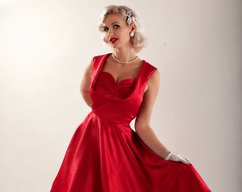 ladies red cocktail dress