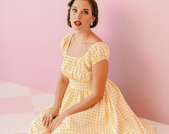 yellow gingham summer dress