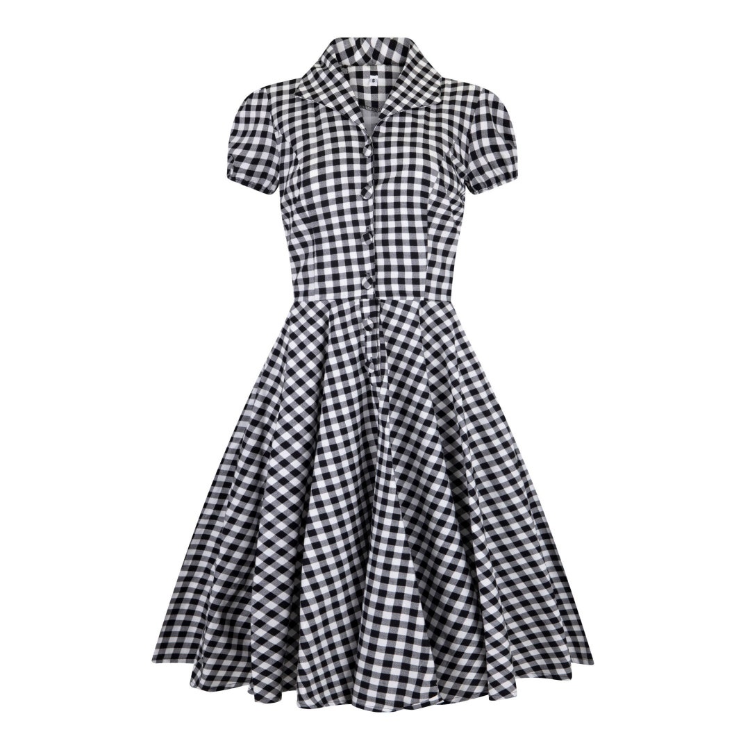 womens black gingham dress