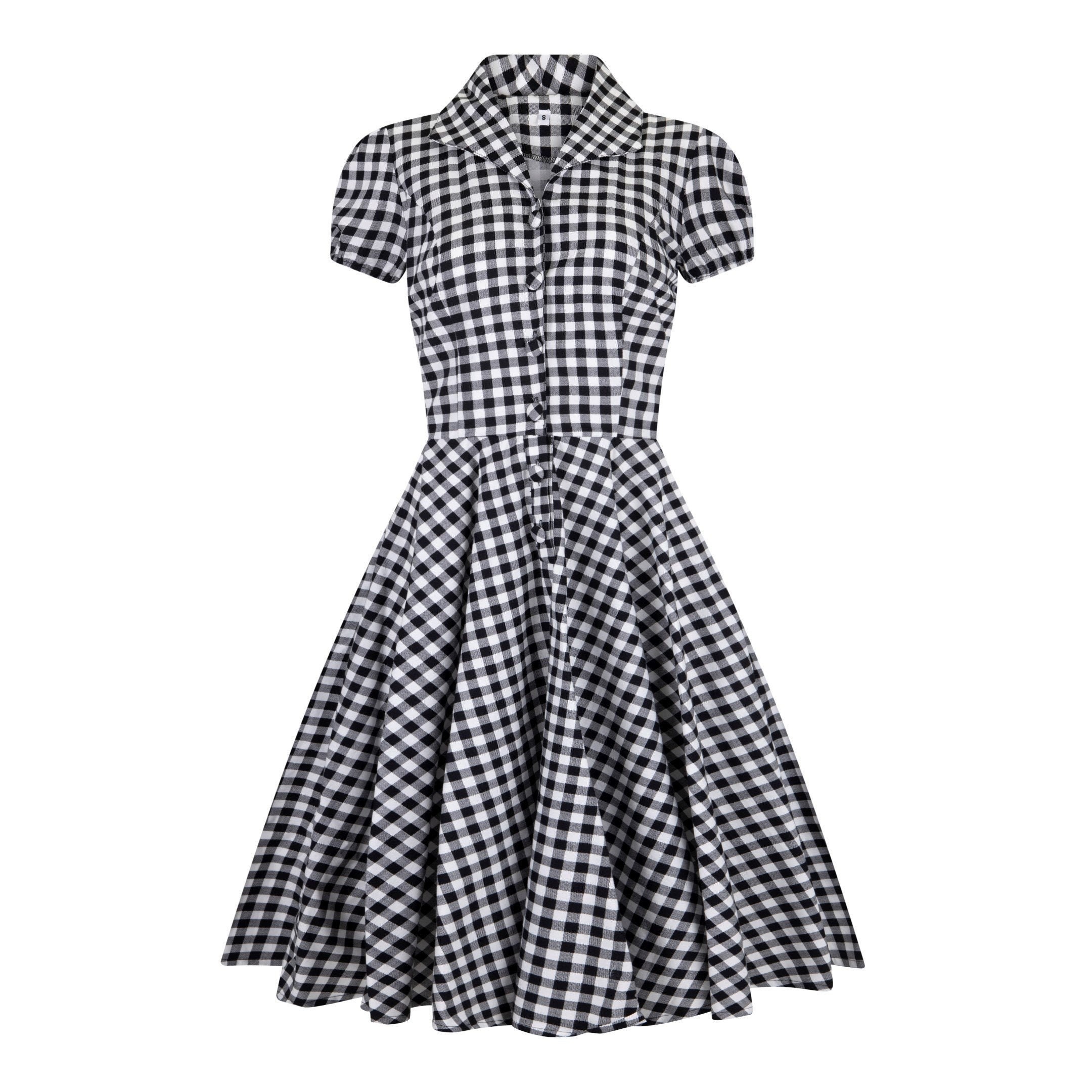 retro checkered dress