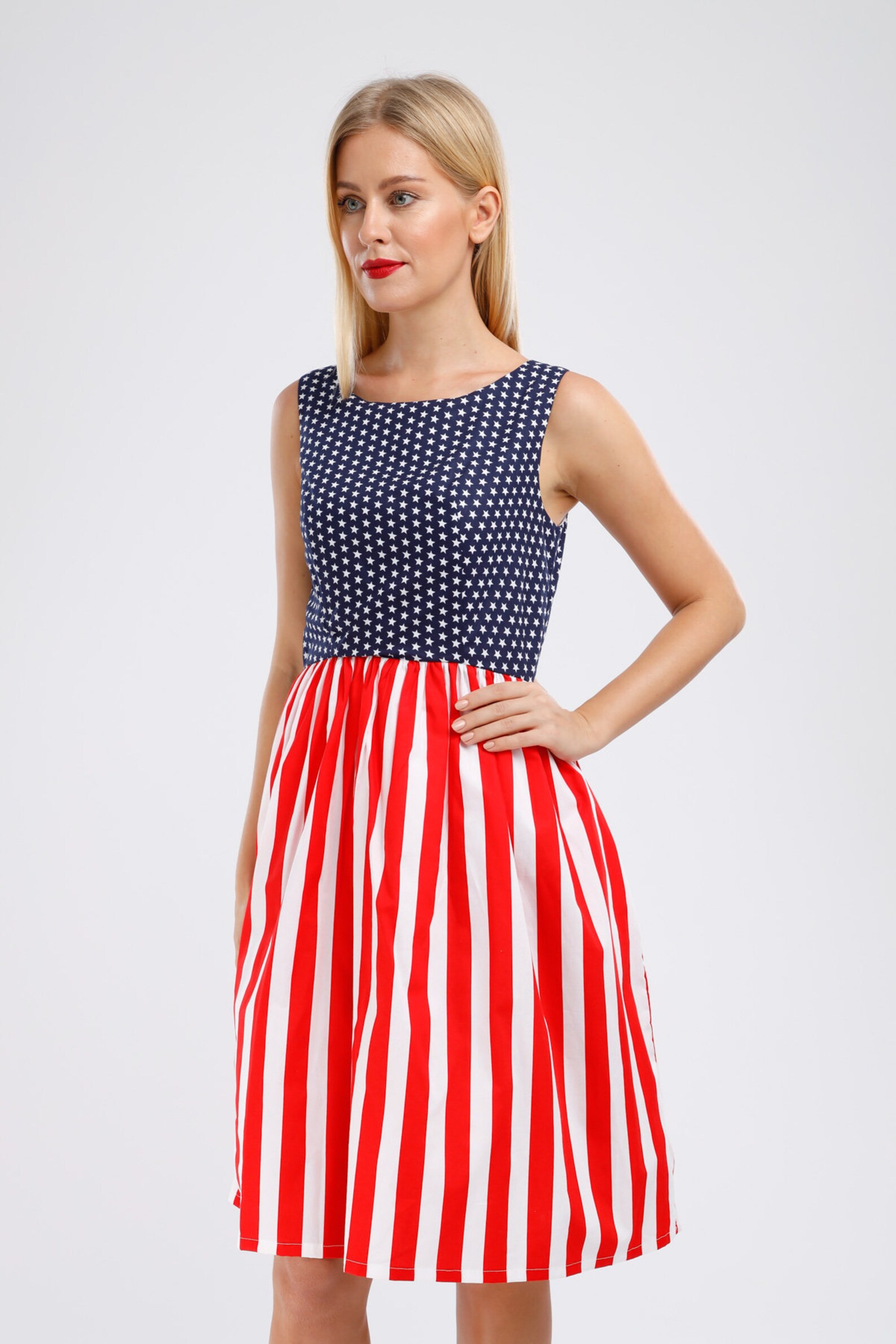 USA Flag Dress Independence Day Dress 4th of July Dress USA Etsy