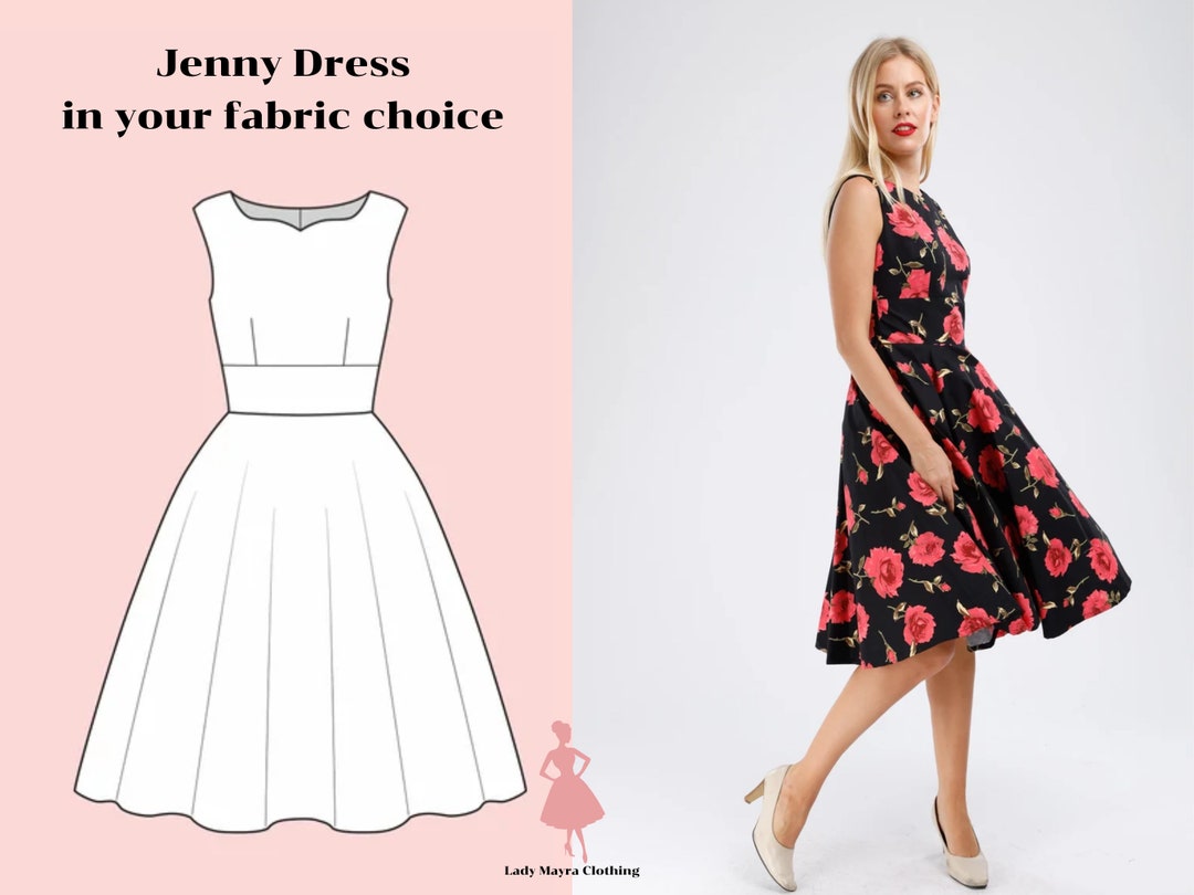 JENNY CUSTOM MADE Dress in Your Choice of Fabric Vintage - Etsy
