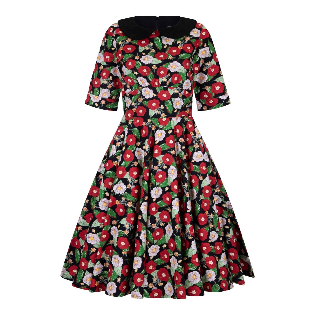 1950s Dress Vintage Dress Flower Dress Sundress Women Summer - Etsy