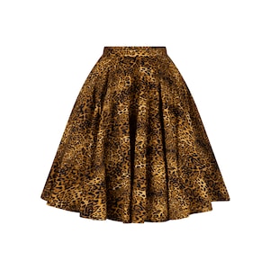 Animal Print Cheetah Skirt Pockets Leopard Skirt Full Circle Skirt 50s Skirt Pinup Skirt Halloween Skirt Retro Skirt Swing Skirt Party Skirt