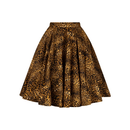 Animal Print Cheetah Skirt Pockets Leopard Skirt Full Circle - Etsy