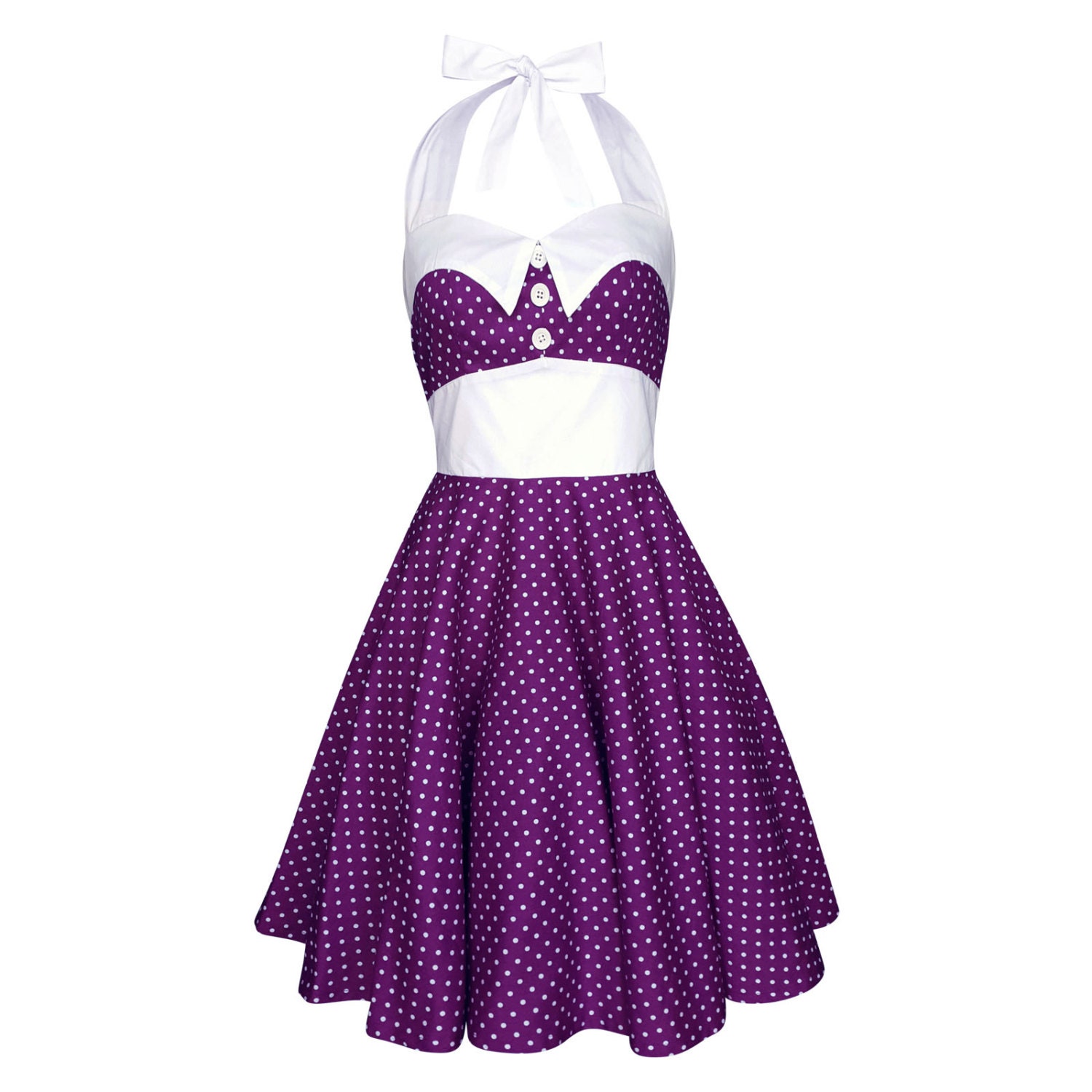 Purple Polka Dot Dress Vintage Pin Up Dress Rockabilly Dress Etsy
