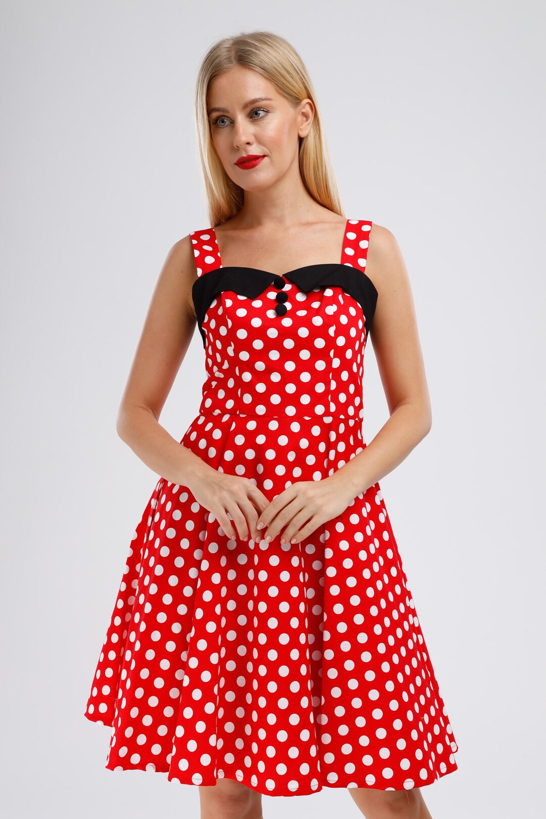 Minnie Mouse Dress Disney Dress Mickey Mouse Red Polka Dots - Etsy