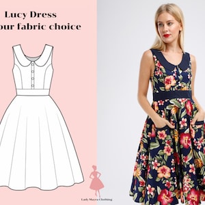 LUCY CUSTOM MADE Dress in Your Choice of Fabric! Vintage Dress Pinup Dress Retro Dress Summer Dress Bridesmaid Dress Party Dress Prom Dress