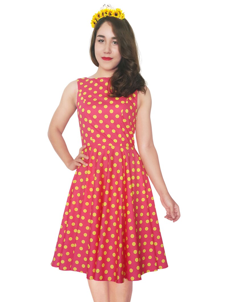 plus size pink polka dot dress